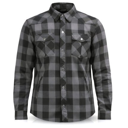 Motorcycle Riding Shirt with Armor/ Iron Route/ Graphite Black Shirt